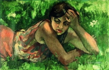 アムリタ シェール ギル ハンガリーのジプシーの少女 インド人 Oil Paintings